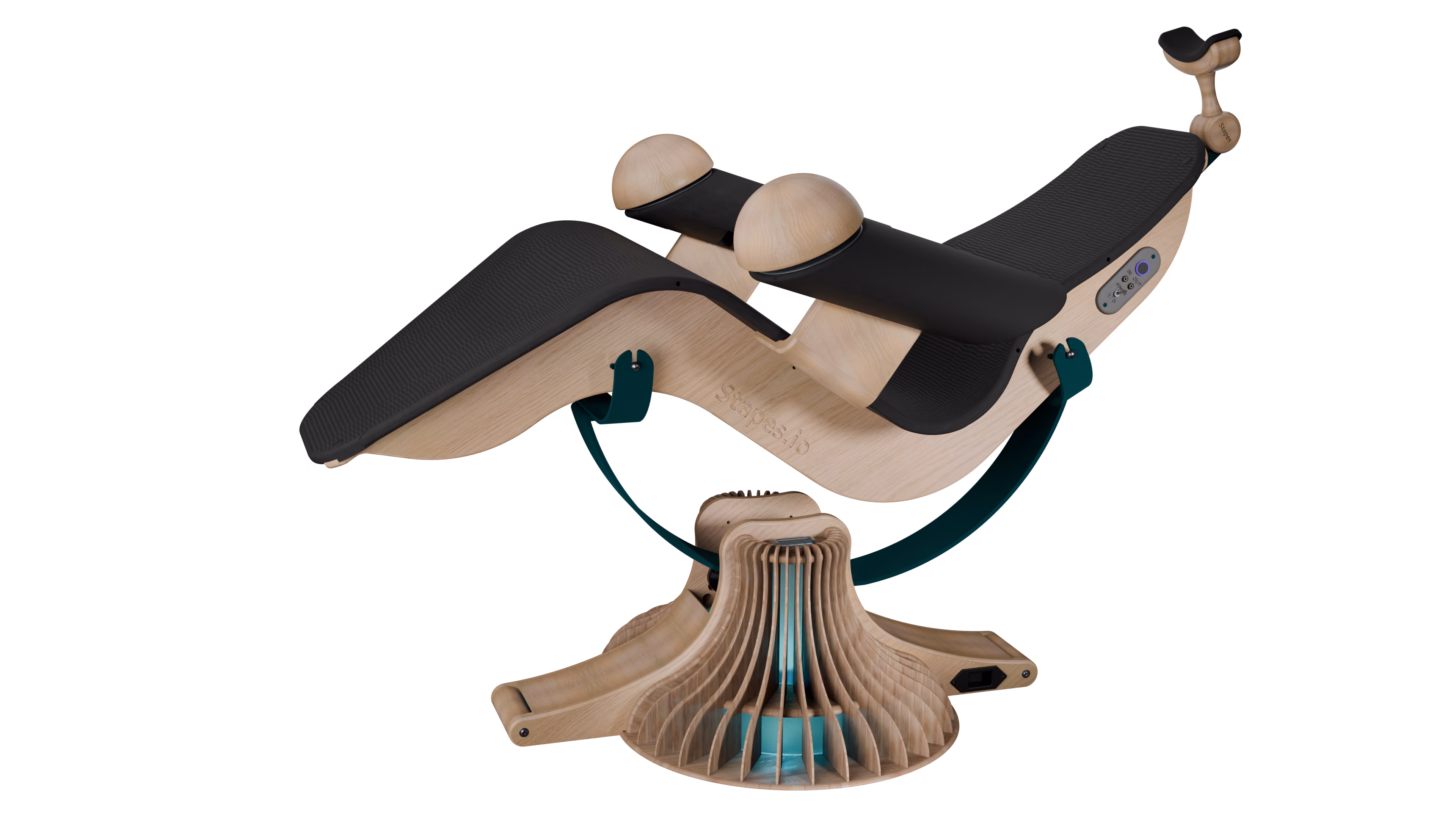 Stapes vibroacoustic chair stereo delivery through hands, back and head